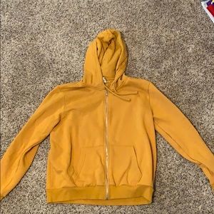yellow sweatshirt zip up